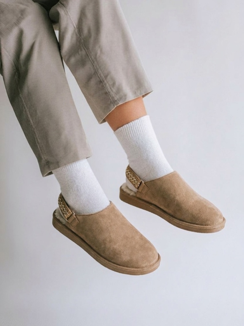 Maurices Tan Suede Backless Clog Mules
